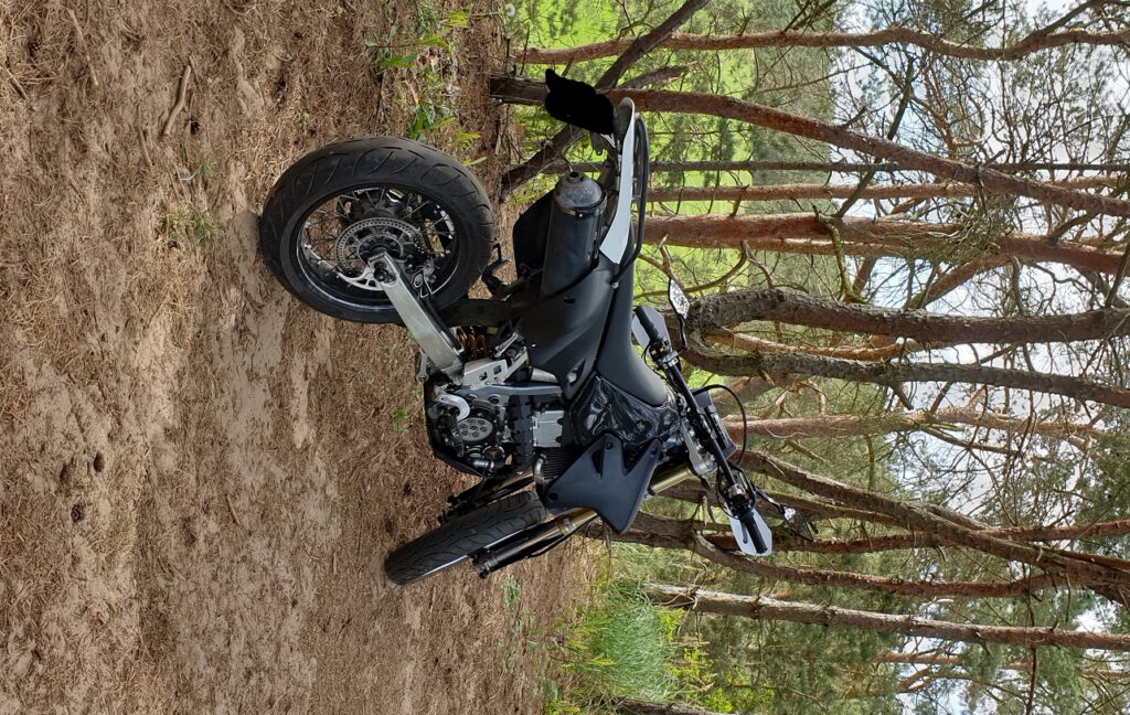 Motorrad im Wald